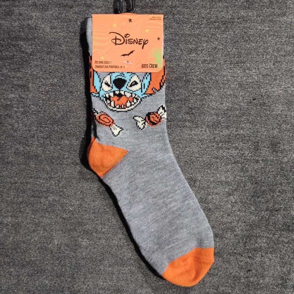 New Disney Lilo And Stitch Kids Halloween Socks Shoe Size 10-4